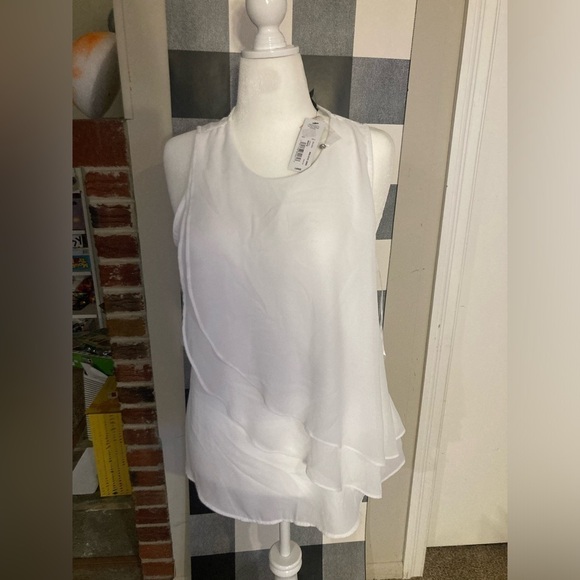 Worthington White Layered Tank Top NWT - Picture 2 of 11